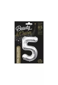 Balon foliowy B&C cyfra 5 srebrna