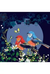 Karnet Swarovski kwadrat CL0701 Ptaszki i motylek