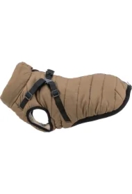 Pirou, płaszczyk zimowy z szelkami, dla psa, piaskowy, S: 36 cm