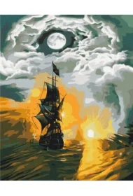 Malowanie po numerach - Statek w burzy
