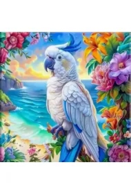 Diamentowa mozaika - Papuga biała