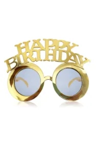 Okulary Happy Birthday złote