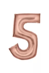 Balon foliowy cyfra 5 satynowa różowe złoto