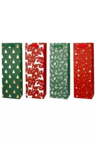 Torba prezentowa na butelkę 12x36 Renifer Gwiazdki