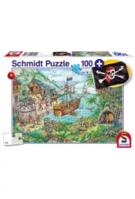 Puzzle 100 el. Zatoka piratów + flaga