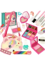 Kosmetyki do makijażu make up lakiery torebka zestaw