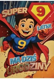 Karnet Urodziny 9 chłopiec - Superbohater