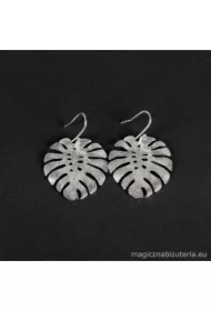 Liść Monstery, kolczyki oksydowane