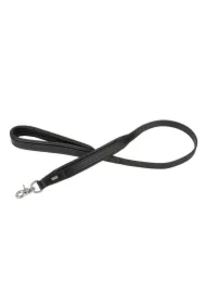 Smycz skórzana, 20 mm / 100 cm, czarny, przeszywana