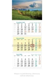 Kalendarz ścienny 2026 trójdzielny Wiosna
