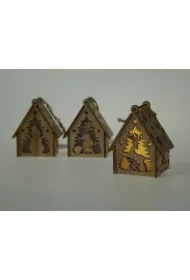 Ozdoba świąteczna drewniana ze światłem MIX