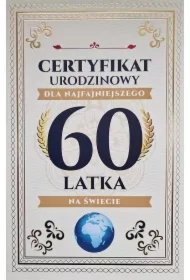 Karnet Certyfikat Urodzinowy 60 urodziny męskie