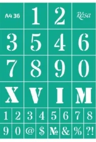 Szablon samoprzylepny wielokrotnego użytku liczby 21x29.7cm
