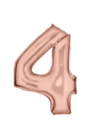 Balon foliowy cyfra 4 satynowa różowe złoto
