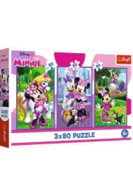 Puzzle 3x80 el. Minnie i przyjaciele
