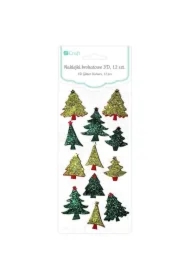 Naklejki brokatowe 3D choinki