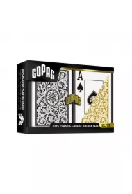 Elite1546, zestaw kart do gry w rozmiarze mostkowym, czarny i złoty, podwójna talia