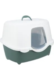 Davio Top kuweta kryta, dla kota, zielona/biała, 56 x 39 x 39 cm