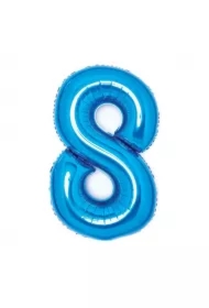 Balon foliowy cyfra 8 niebieska