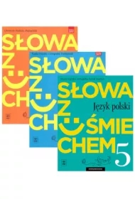Słowa z uśmiechem. Jezyk polski. Podręcznik Literatura i kultura, podręcznik Nauka o języku i ortografia i zeszyt ćwiczeń dla klasy 5 szkoły podstawowej