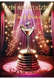 Karnet Urodziny kieliszek 3K