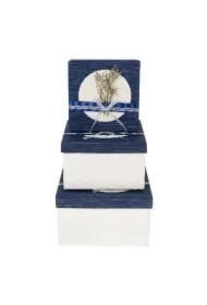 Pudełko kwadrat z kokardą 3 szt