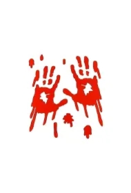 Naklejki żelowe na okno Zakrwawione dłonie czerw