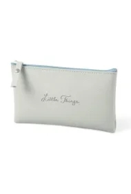 Piórnik saszetka Little things szara zieleń 21x8cm