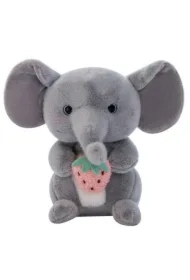 Maskotka przytulanka słoń z truskawką szary 23cm