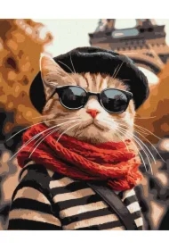 Malowanie po numerach - Puszysty w Paryżu