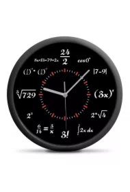 Zegar ścienny z działaniami matematycznymi