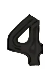 Balon foliowy cyfra 4 satynowa czarna