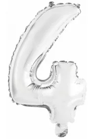 Balon foliowy mini cyfra 4 srebrna