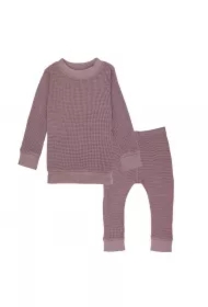 Dwuczęściowa piżamka bawełniana wrzosowa Ciumbelle Rose rozm. 80