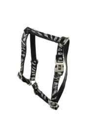 Szelki dla psa, Equilibre, Czarna Zebra, skórzane nikiel, M 16mm/ob. szyi 30-50cm ob. klatki 40-70cm