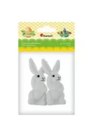 Zając flokowany 32x74x25mm biały Wielkanoc