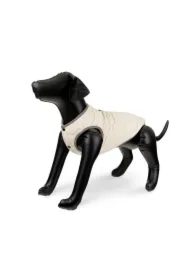 Kurtka, dla psa, beżowa, szare wykończenia, pikowana, rozmiar XS, 30