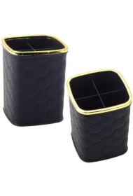 Organizer na pędzle 4 przegrody czarny 12x9,5cm