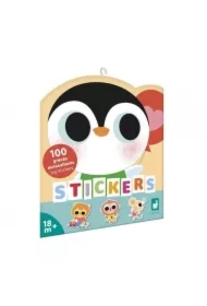 Duże naklejki wielorazowe na arkuszach 100 szt. Małe zwierzęta 18 m+