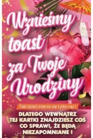 Karnet Urodziny z nakładką na butelkę