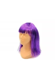 Peruka fioletowa z grzywką