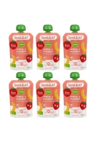 Mus z ekologicznymi truskawkami i bananem po 6 miesiącu Zestaw