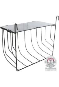 Paśnik wiszący, dla królika/gryzoni, czarny, metal/plastik, 25 x 18 x 12 cm, z pokrywką