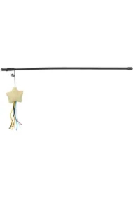 Wędka dla kota, z gwiazdką, plastik/plusz, 46 cm, z kocimiętką