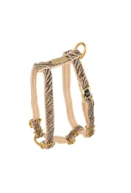 Szelki dla psa, Wild Tiger, beżowe, skórzane mosiądz, M 16mm/ob. szyi 30-50cm ob. klatki 40-70cm