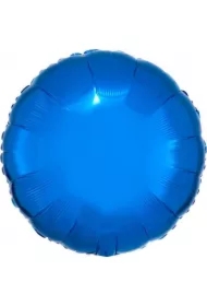 Balon foliowy metalik niebieski okrągły 43cm