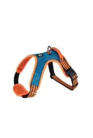 Szelki, dla psa, niebiesko-pomarańczowe, odblaskowe, rozmiar XL, podkładka pod szyję, ob.szyi 66-92cm/ob.klatki 74-121cm