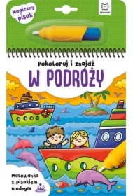 Pokoloruj i znajdź w podróży. Malowanka z pisakiem wodnym