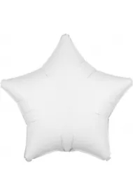 Balon foliowy metalik biały gwiazda luzem