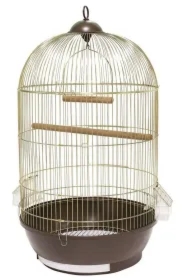 Klatka dla ptaków 40 x 40 x 70 cm złoto/brązowa